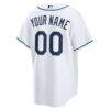 Tampa Bay Rays Nike Home Custom Replica Jersey - White - Detail View