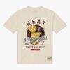 Miami Heat Mitchell & Ness Hardwood Classics Champions Vintage T-Shirt - Cream - Side View