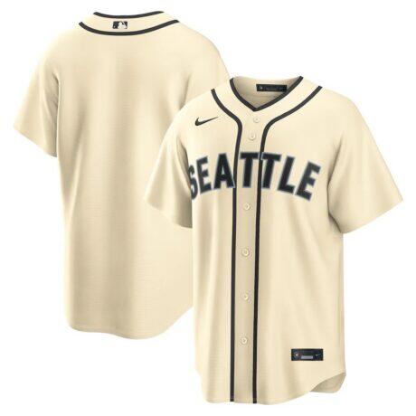 Seattle Mariners Nike Alternate Replica Jersey - Cream - Front View