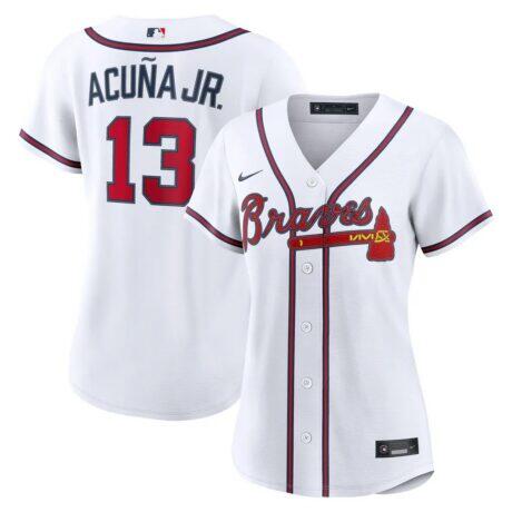 Ronald Acuña Jr. Atlanta Braves Nike Women's Home Replica Jersey - White - Front View