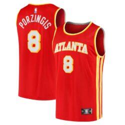 Kristaps Porziņģis Atlanta Hawks Fashion7 Youth Fast Break Replica Jersey - Red - - Front View