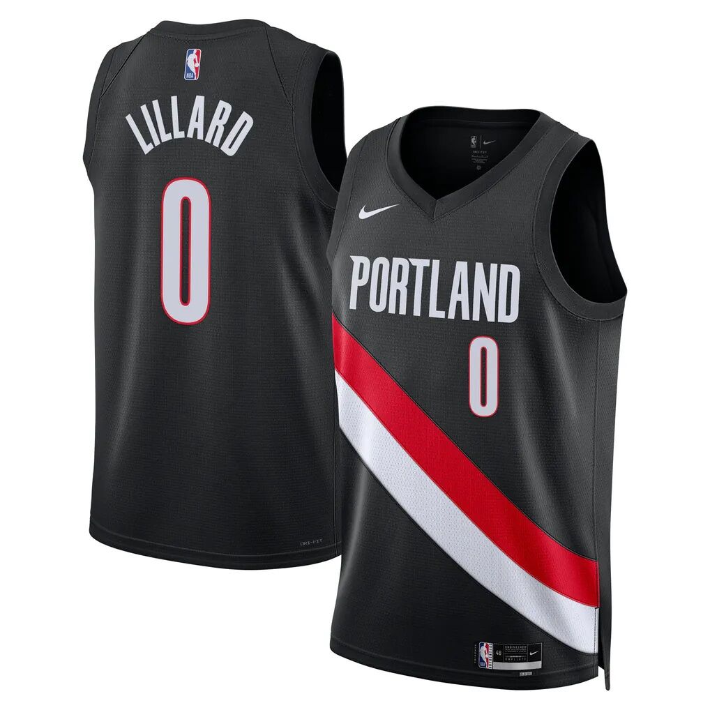Damian Lillard Portland Trail Blazers Nike Unisex Swingman Jersey - Black - Front View