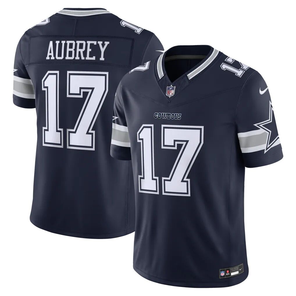 Brandon Aubrey Dallas Cowboys Nike Team Vapor F.U.S.E. Stitched Limited Jersey - Navy - Front View