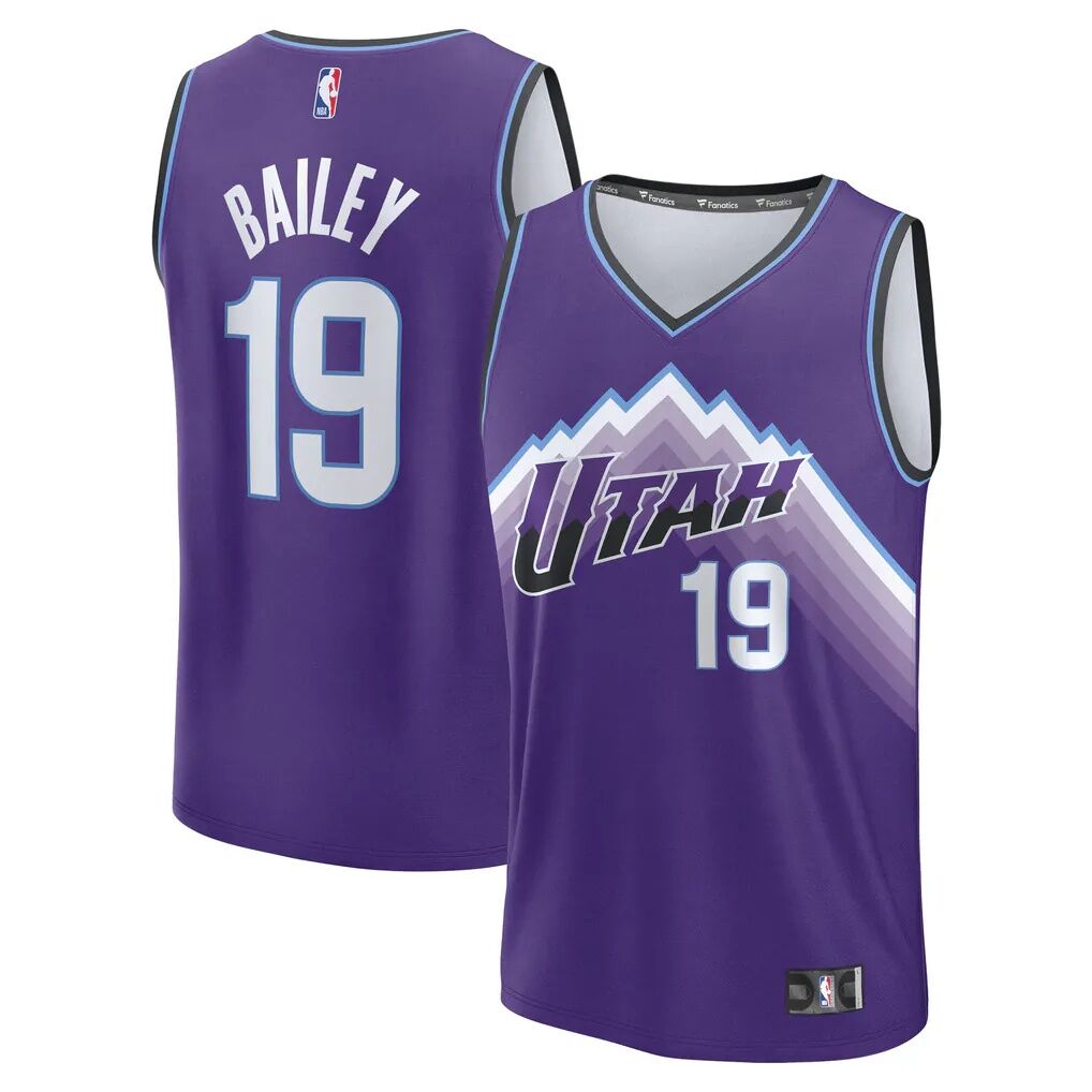 Ace Bailey Utah Jazz Fashion7 Youth Fast Break Replica Jersey - Purple - - Front View