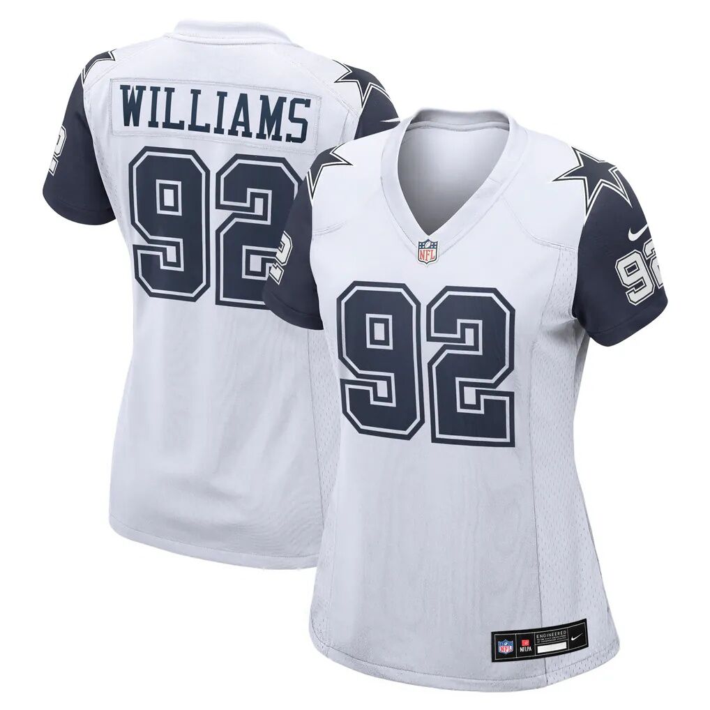 Quinnen Williams Dallas Cowboys Nike Women's Alternate Game Jersey - White - Front View