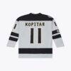 Anze Kopitar Los Angeles Kings Mitchell & Ness 2016/17 Captain Patch Power Play Jersey - Silver - Detail View