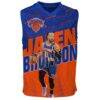 Jalen Brunson New York Knicks Outerstuff Youth Icon Play Jersey - Blue - Side View