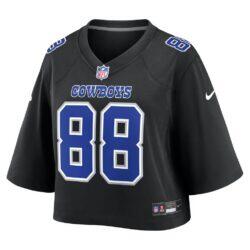 CeeDee Lamb Dallas Cowboys Nike Women's Cropped Fashion Game Jersey - Black - Side View