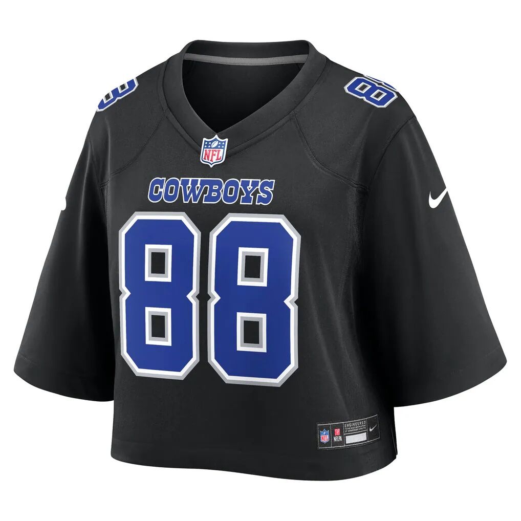 CeeDee Lamb Dallas Cowboys Nike Women's Cropped Fashion Game Jersey - Black - Side View