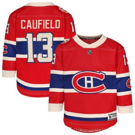Cole Caufield Montreal Canadiens Outerstuff Youth 2026 NHL Heritage Classic Premier Player Jersey - Red - Front View