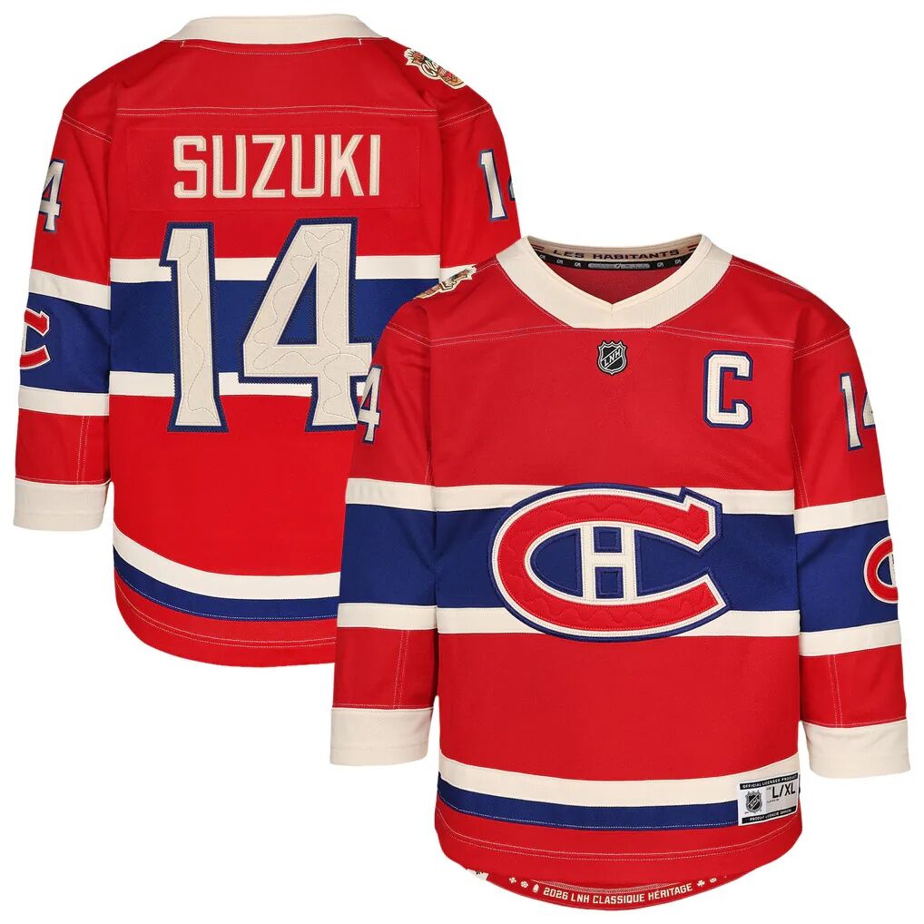 Nick Suzuki Montreal Canadiens Outerstuff Youth 2026 NHL Heritage Classic Premier Player Jersey