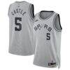 Stephon Castle San Antonio Spurs Nike Unisex Swingman Jersey - Silver - Front View