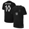 Martin Ødegaard Norway National Team Nike Youth 2026 Away Stadium Replica Jersey - Black - Front View