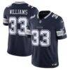 Javonte Williams Dallas Cowboys Nike Team Vapor F.U.S.E. Stitched Limited Jersey - Navy - Front View