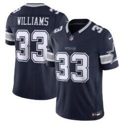 Javonte Williams Dallas Cowboys Nike Team Vapor F.U.S.E. Stitched Limited Jersey - Navy - Front View