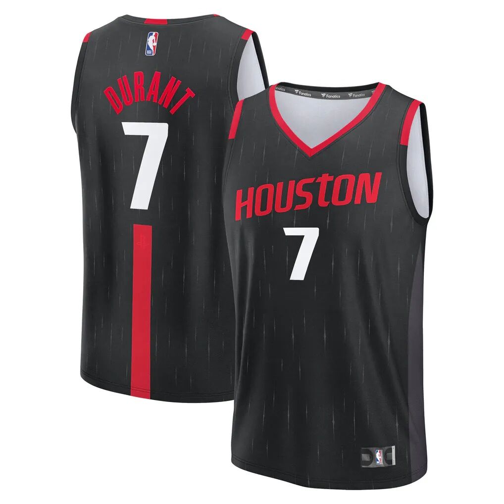 Kevin Durant Houston Rockets Fashion7 Youth Fast Break Replica Jersey - Black - Statement Edition