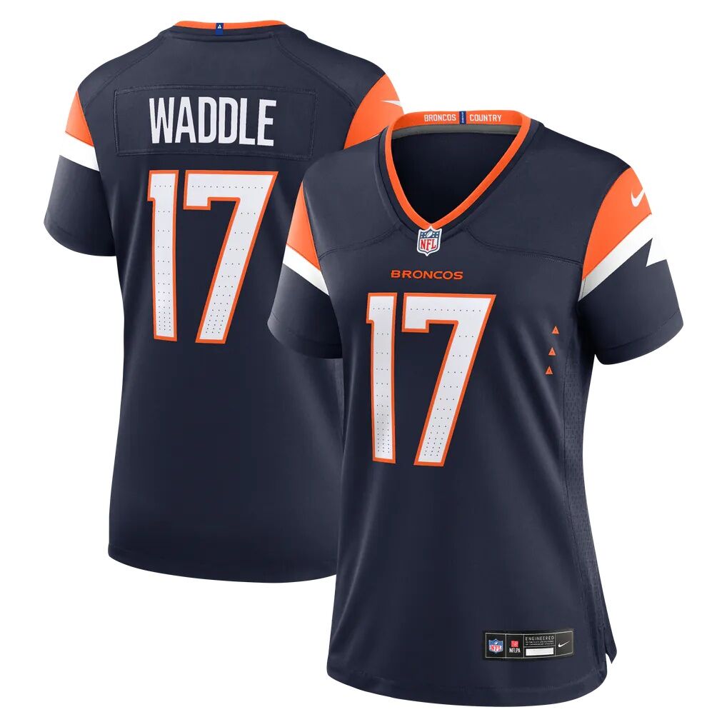 Jaylen Waddle Denver Broncos Nike Women's Alternate Game Jersey - Navy - Front View