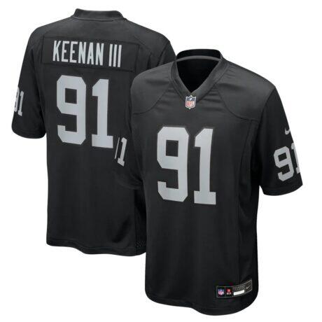 Tim Keenan III Las Vegas Raiders Nike Game Player Jersey - Black - Front View
