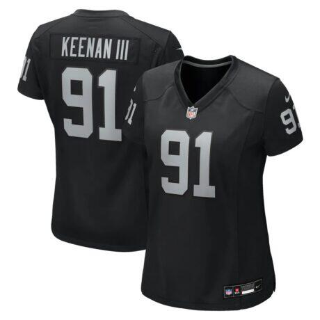 Tim Keenan III Las Vegas Raiders Nike Women's Team Game Jersey - Black - Front View