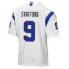 Matthew Stafford Los Angeles Rams Nike Youth Alternate Fearsome White Game Jersey - White - Detail View
