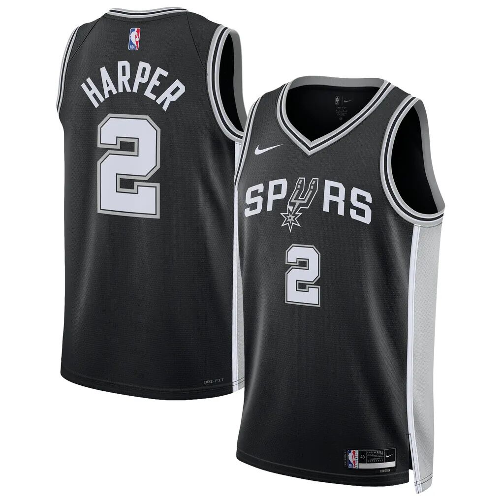Dylan Harper San Antonio Spurs Nike Unisex Swingman Jersey - Black - Front View