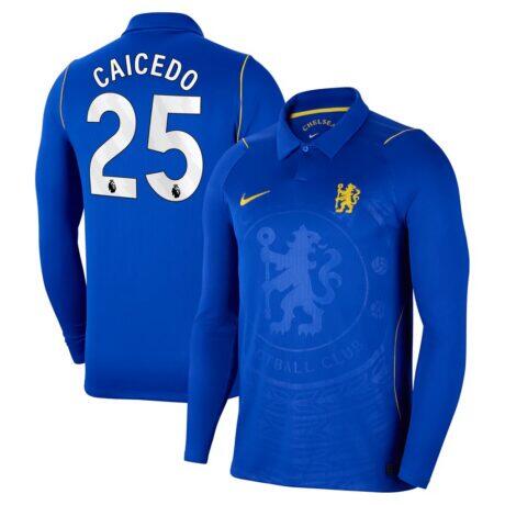Moisés Caicedo Chelsea Nike 2026/27 Home Stadium Replica Long Sleeve Jersey - Blue - Front View
