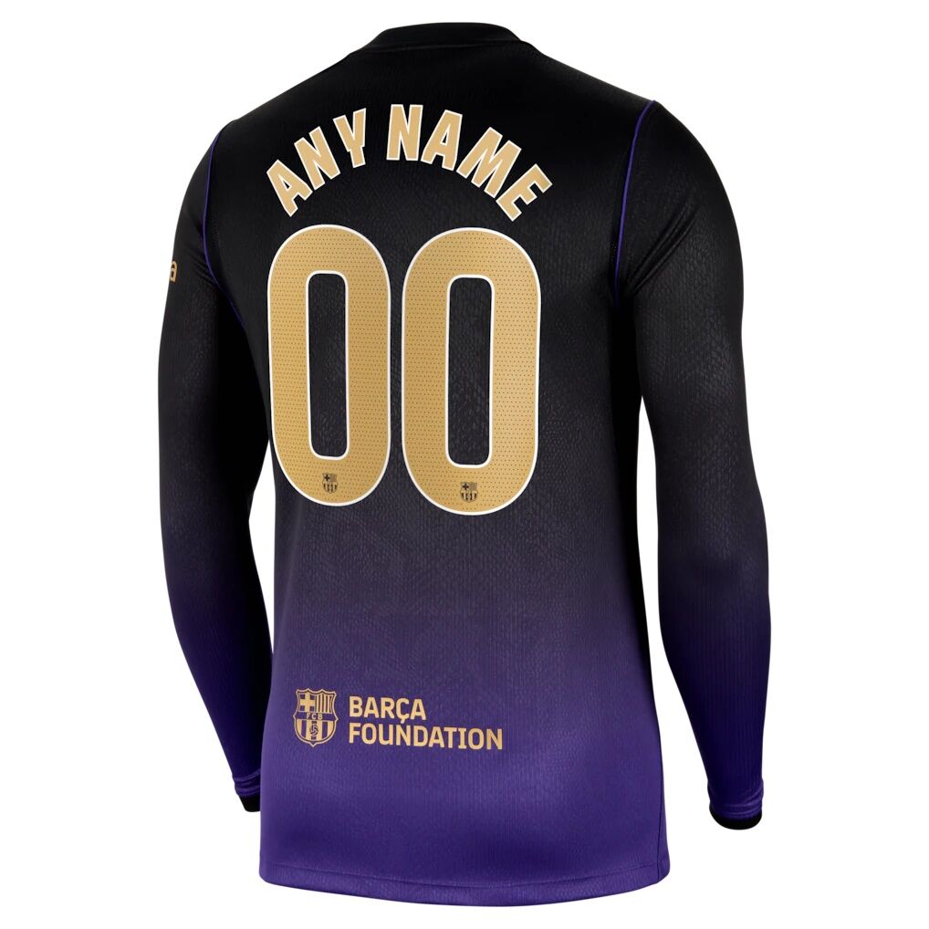 Barcelona Nike 2026/27 Away Stadium Replica Long Sleeve Custom Jersey