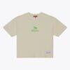 Tampa Bay Rays Mitchell & Ness Women's Core Essentials Boxy Crop T-Shirt - Cream - Front View