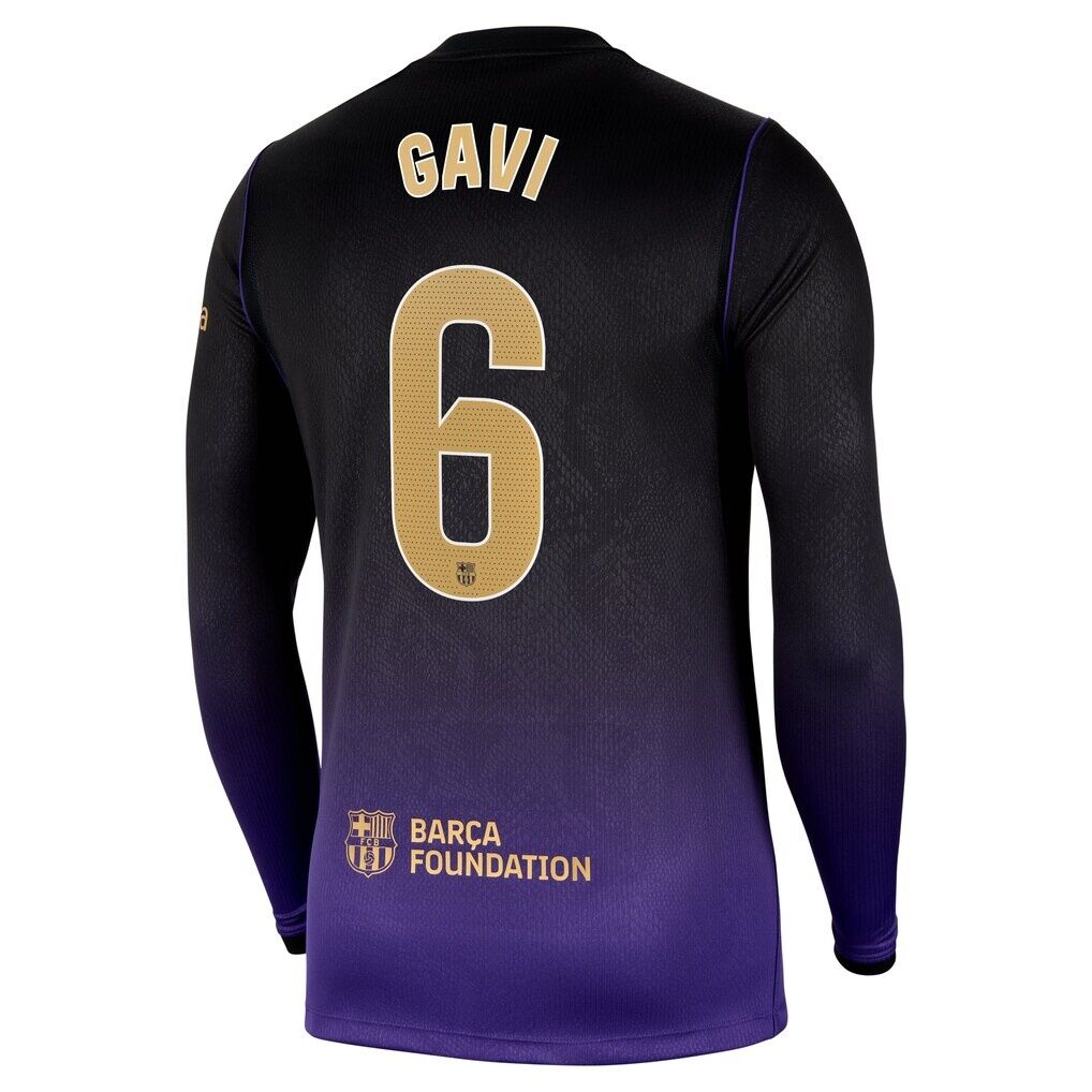 Gavi Barcelona Nike 2026/27 Away Stadium Replica Long Sleeve Jersey