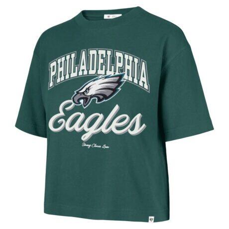 Philadelphia Eagles Stoney Clover Lane x '47 Women's Script City Boxy Cropped T-Shirt - - Front View