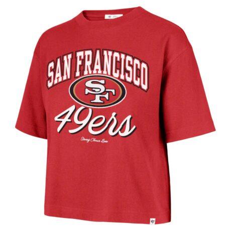 San Francisco 49ers Stoney Clover Lane x '47 Women's Script City Boxy Cropped T-Shirt - - Front View