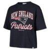 New England Patriots Stoney Clover Lane x '47 Women's Script City Boxy Cropped T-Shirt - Navy - Front View