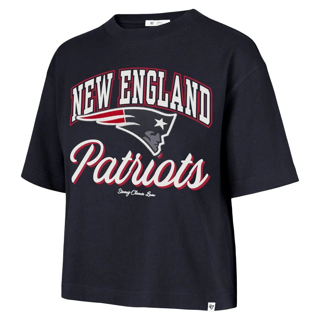 New England Patriots Stoney Clover Lane x '47 Women's Script City Boxy Cropped T-Shirt