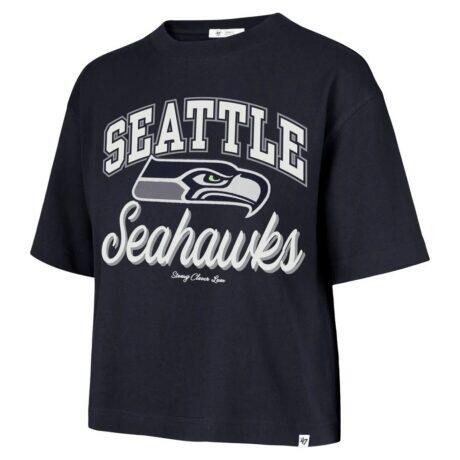 Seattle Seahawks Stoney Clover Lane x '47 Women's Script City Boxy Cropped T-Shirt - - Front View