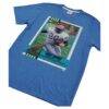 Barry Sanders Detroit Lions Homage Unisex NFL Topps Trading Card Tri-Blend T-Shirt - Blue - Detail View