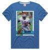 Barry Sanders Detroit Lions Homage Unisex NFL Topps Trading Card Tri-Blend T-Shirt - Blue - Side View