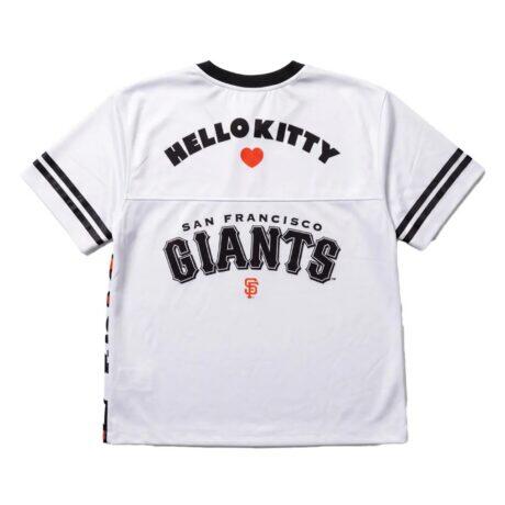 San Francisco Giants The Wild Collective Women's Hello Kitty Boxy T-Shirt - White - Front View