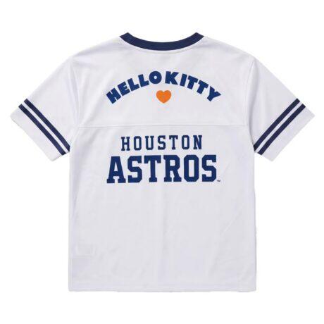 Houston Astros The Wild Collective Women's Hello Kitty Boxy T-Shirt - White - Front View