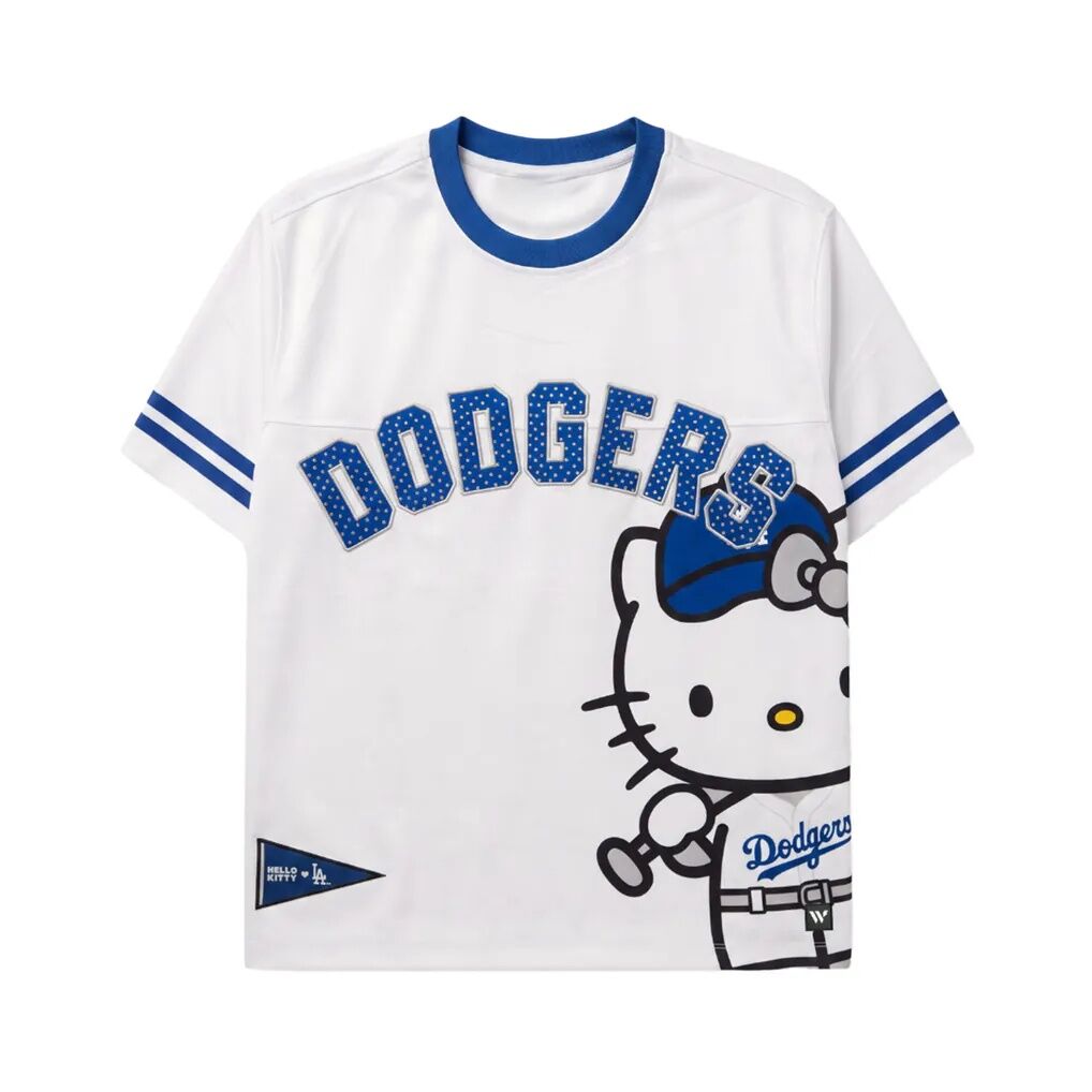 Los Angeles Dodgers The Wild Collective Women's Hello Kitty Boxy T-Shirt