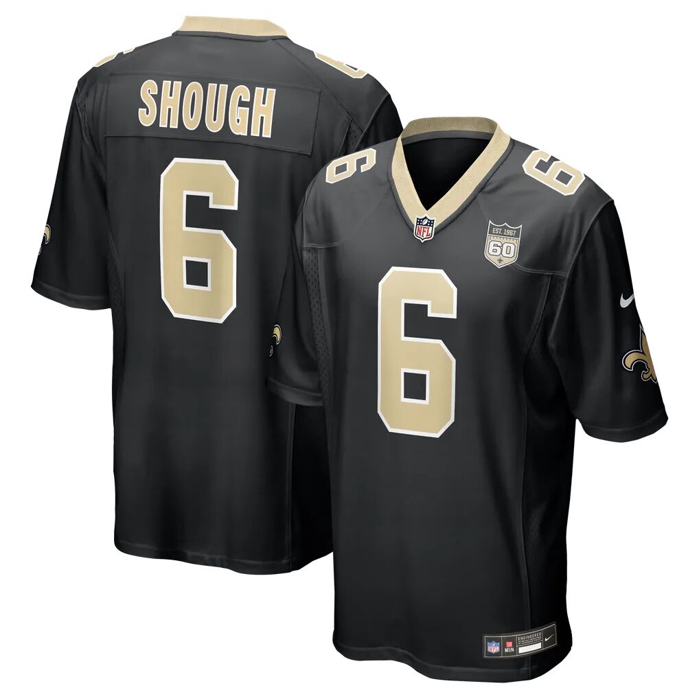 Tyler Shough New Orleans Saints Nike Team 60th Season Patch Game Jersey