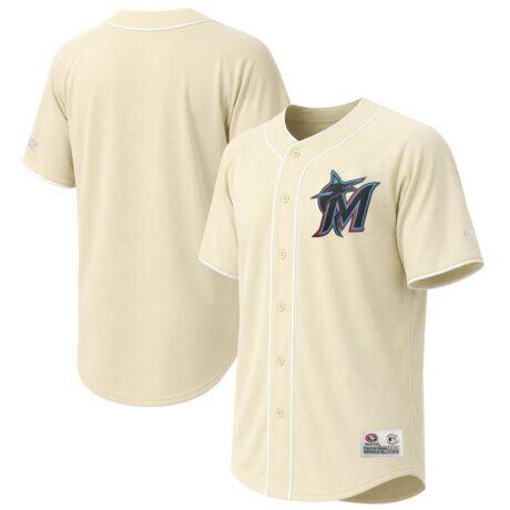 Miami Marlins Stitches Jersey - Cream - Front View