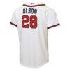 Matt Olson Atlanta Braves Nike Youth Home Replica Jersey - White - Detail View