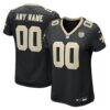 New Orleans Saints Nike Women's 60th Season Custom Game Jersey - Black - Front View