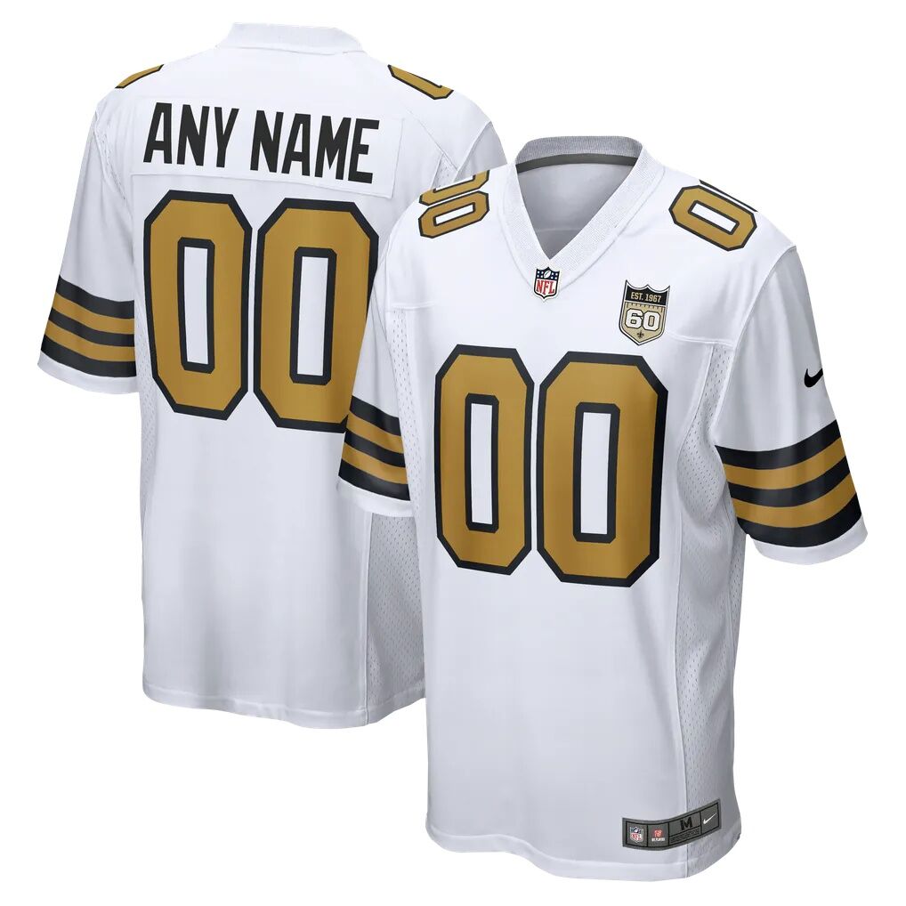 New Orleans Saints Nike Alternate 60th Season Custom Game Jersey