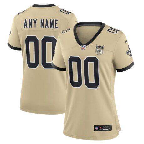 New Orleans Saints Nike Women's Alternate 60th Season Game Jersey - Gold - Front View
