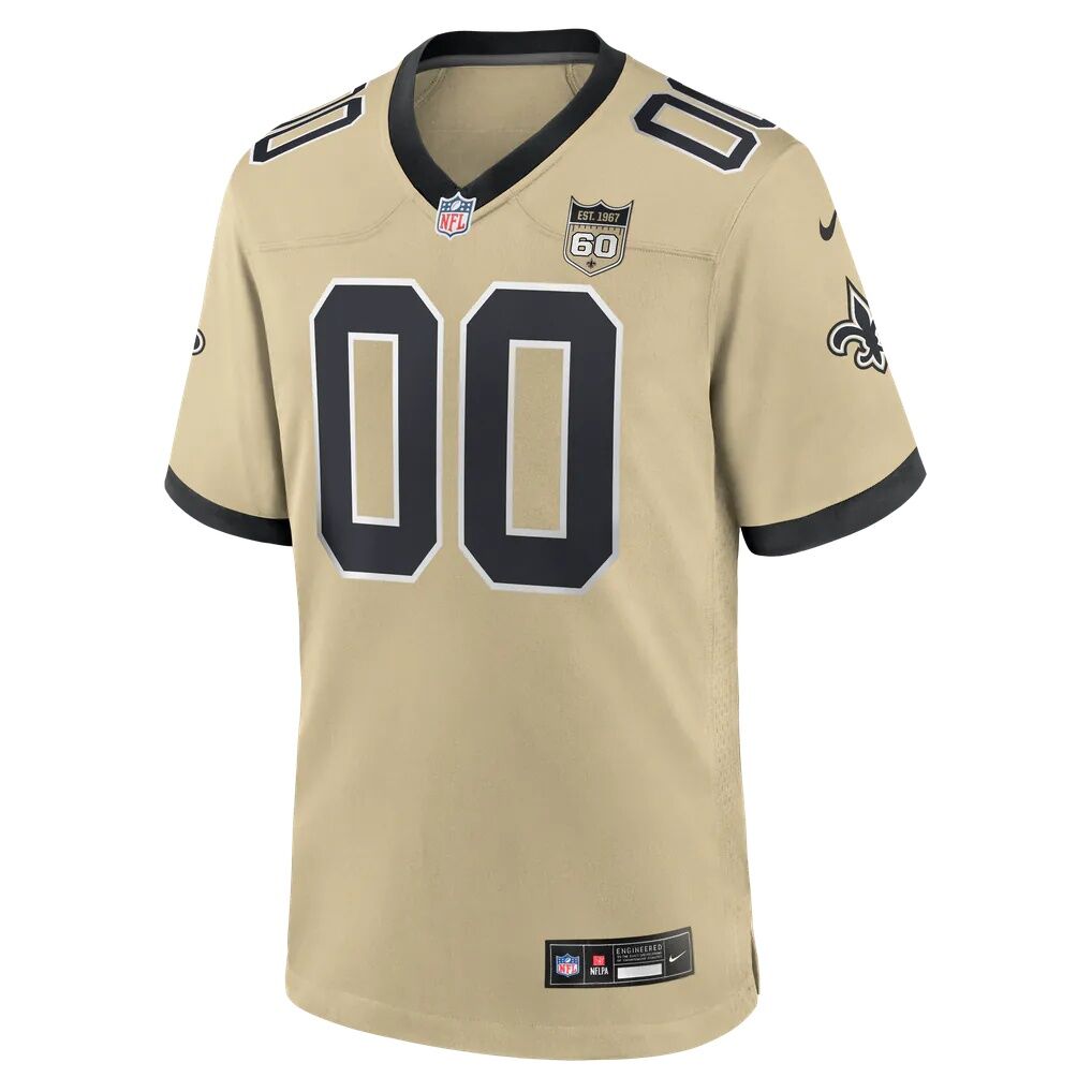 New Orleans Saints Nike Youth Alternate 60th Season Custom Game Jersey