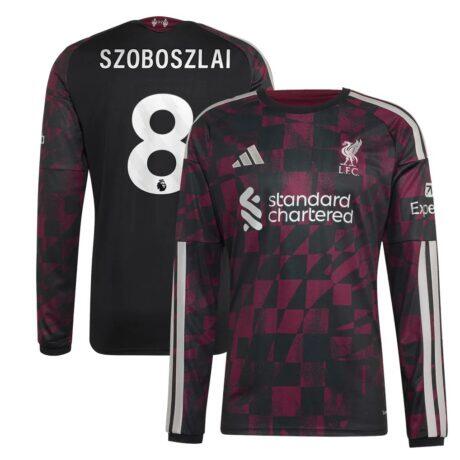 Dominik Szoboszlai Liverpool adidas 2026/27 Third Replica Long Sleeve Jersey - Black - Front View