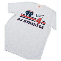 AJ Dybantsa Washington Wizards Homage Unisex Signature Jersey Tri-Blend T-Shirt - - Front View