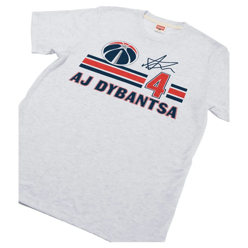 AJ Dybantsa Washington Wizards Homage Unisex Signature Jersey Tri-Blend T-Shirt - - Front View