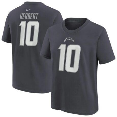 Justin Herbert Los Angeles Chargers Nike Youth Name & Number T-Shirt - - Front View